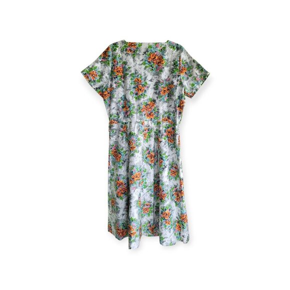 1960s Floral Housedress True Vintage size M - Picture 4 of 10